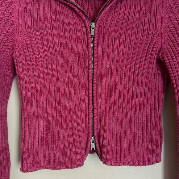 AE Ribbed Zip-Up Sweater - Picture 3 of 5